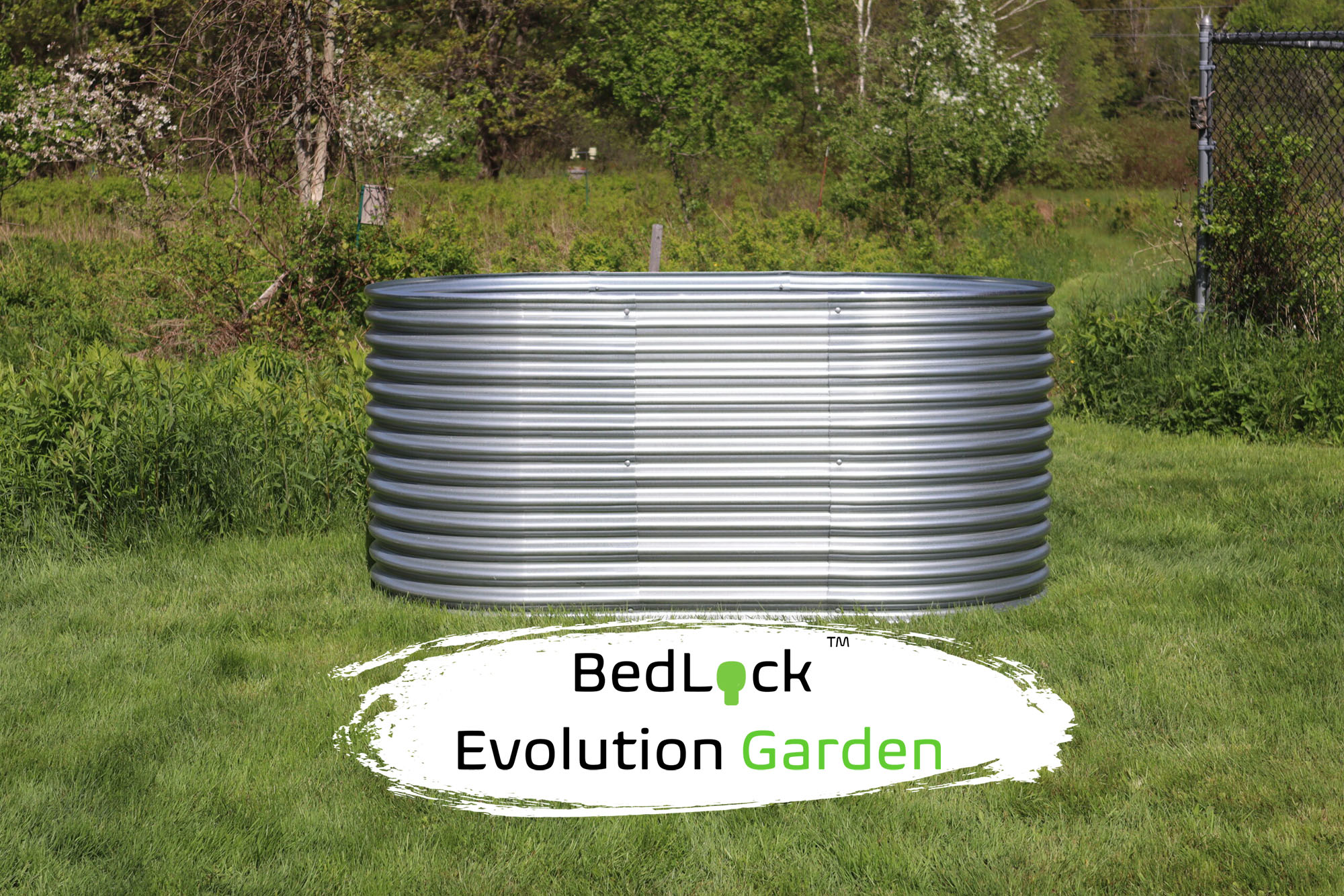 Large, tall elevated planter or raised garden bed, six and a half feet long and 39 inches wide. Titled BedLock Evolution Garden (Trademark)